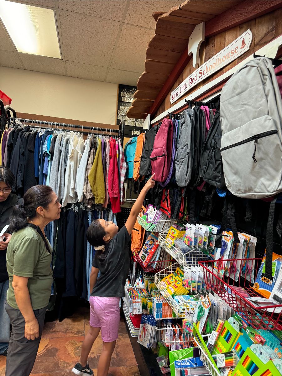 kids shopping for backpacks